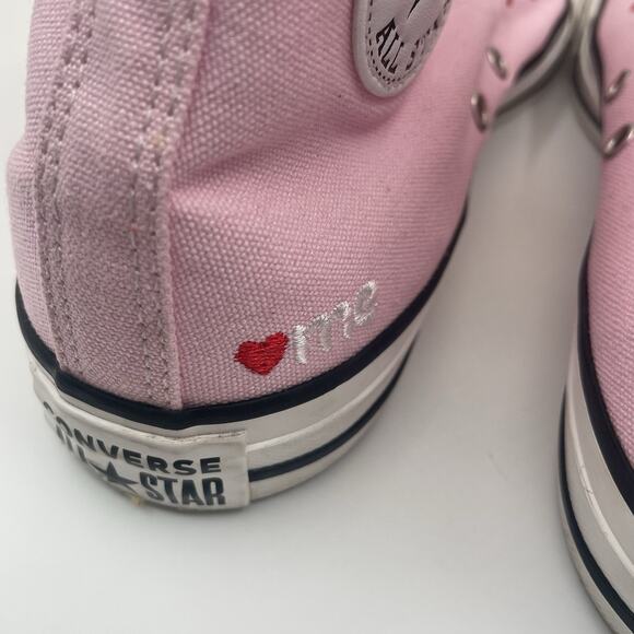 Converse Chuck Taylor All Star High Embroidered Hearts Cherry Blossom W Size 10 - Picture 5 of 9